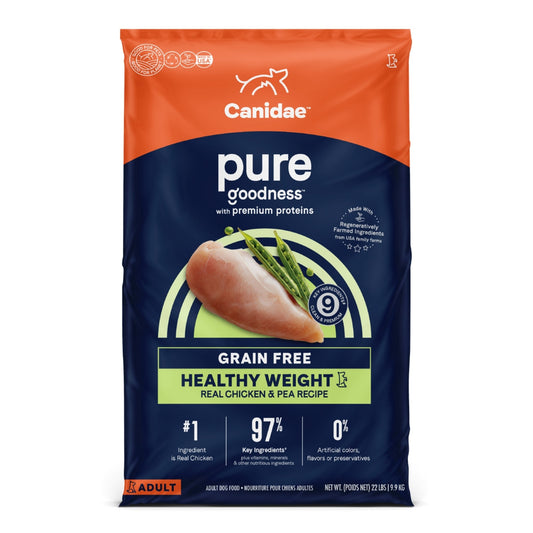 CANIDAE PURE Goodness Grain-Free LID Healthy Weight Dry Dog Food Chicken & Pea 22lb