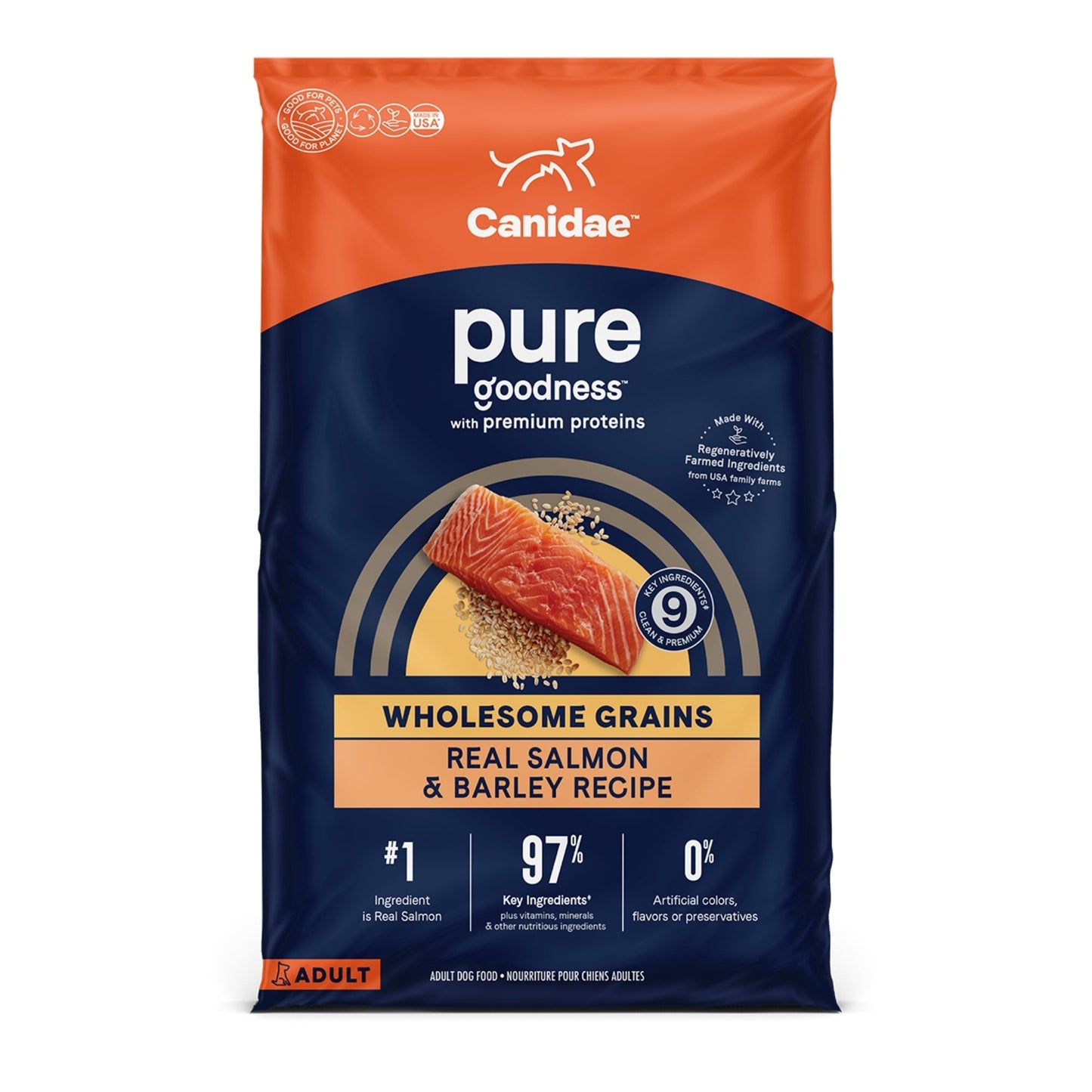 CANIDAE PURE Goodness w/Wholesome Grains Dry Dog Food Salmon & Barley 4lb