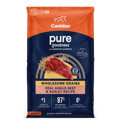 CANIDAE PURE Goodness w/Wholesome Grains Dry Dog Food Beef & Barley 4lb