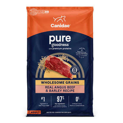 CANIDAE PURE Goodness w/Wholesome Grains Dry Dog Food Beef & Barley 22lb