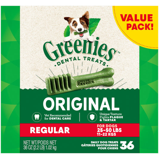 Greenies Dog Dental Treats Regular, Original, 1ea/36 oz, 36 ct