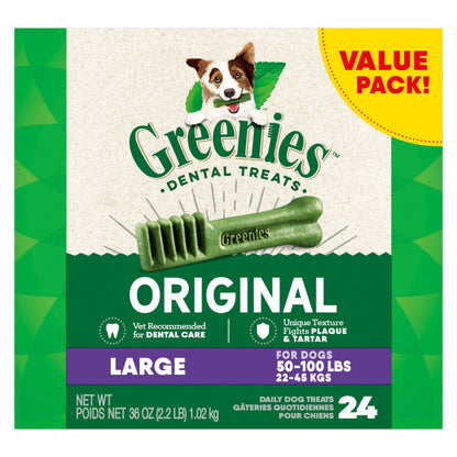 Greenies Dog Dental Treats Large, Original, 1ea/36 oz, 24 ct