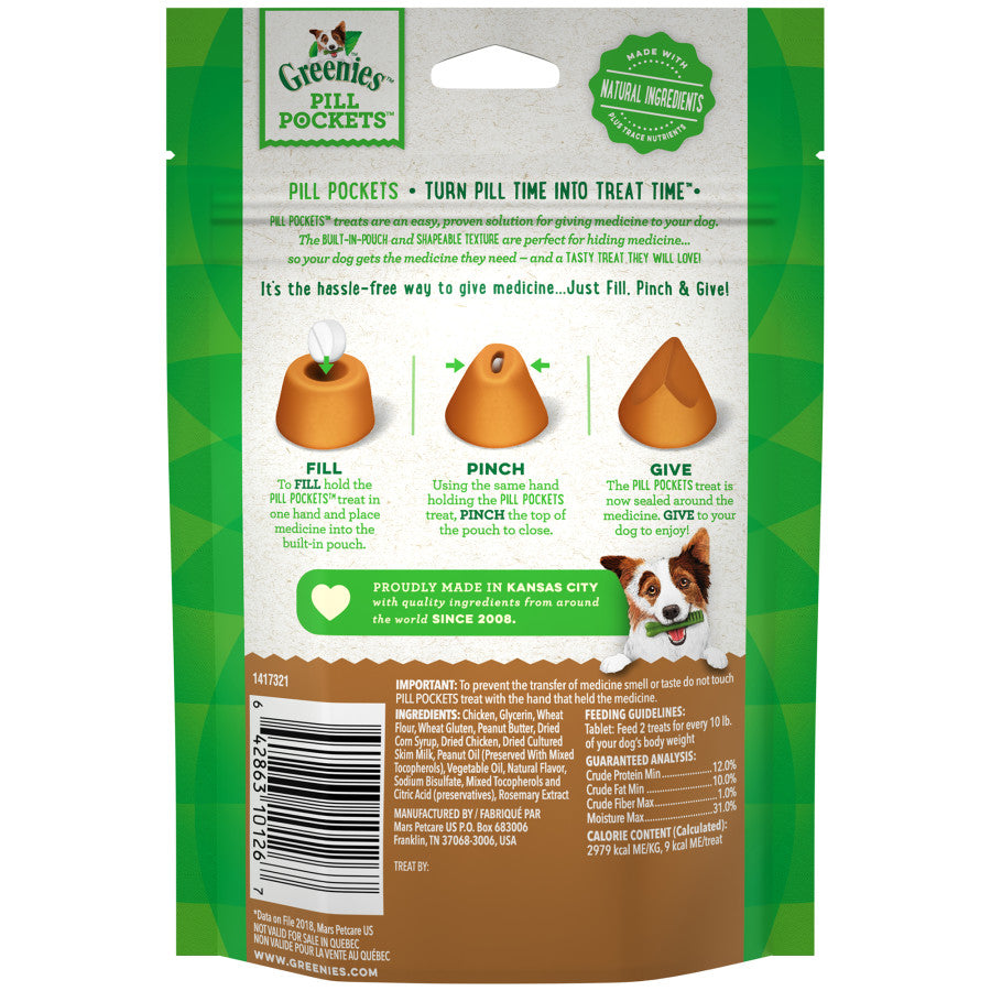 Greenies Pill Pockets for Tablets Peanut Butter, 1ea/30 ct, 3.2 oz