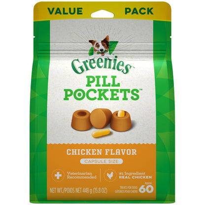 Greenies Pill Pockets for Capsules Chicken, 1ea/60 ct, 15.8 oz