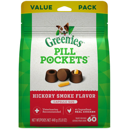 Greenies Pill Pockets for Capsules Hickory Smoke, 1ea/60 ct, 15.8 oz