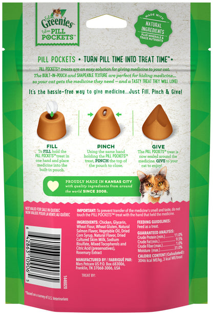 Greenies Feline Pill Pockets Cat Treats Salmon, 1ea/3 oz, 85 ct