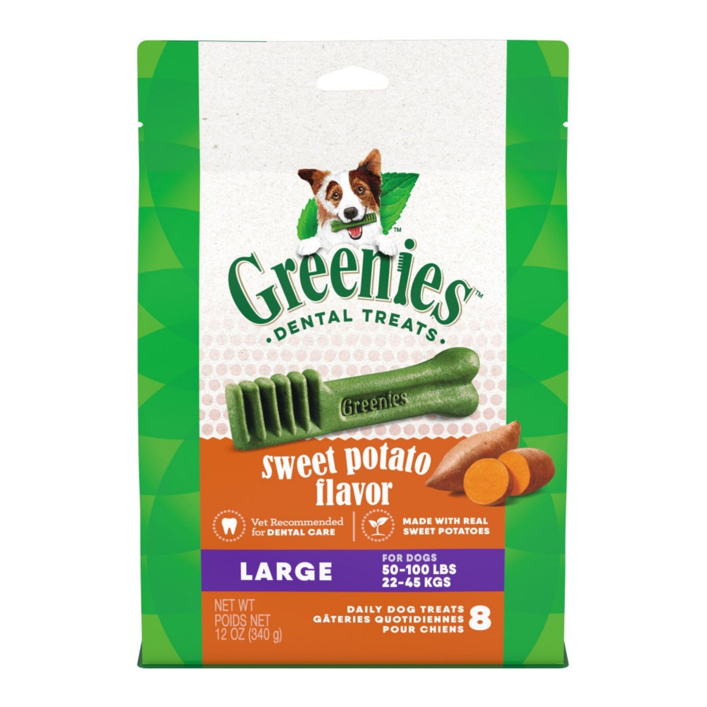 Greenies Dog Dental Treats Large, Sweet Potato, 1ea/12 oz, 8 ct