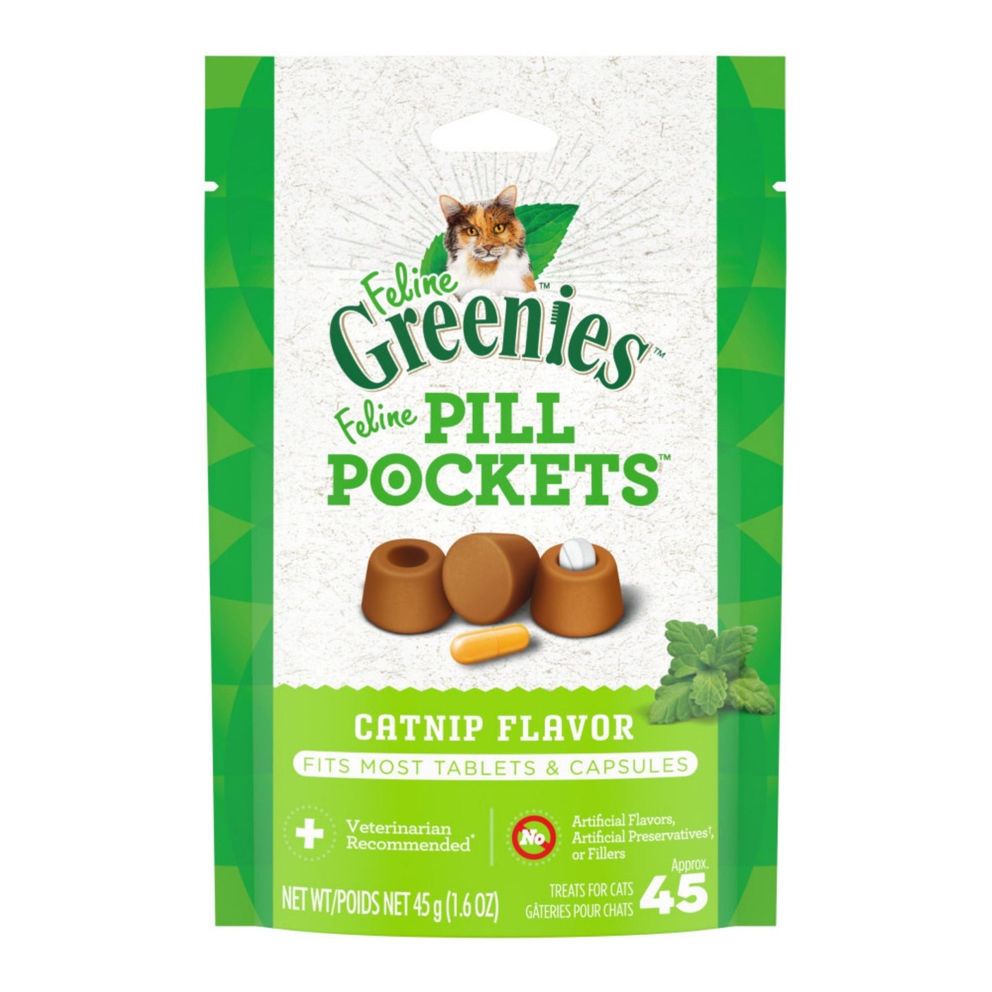 Greenies Feline Pill Pockets Cat Treats Catnip, 1ea/1.6 oz