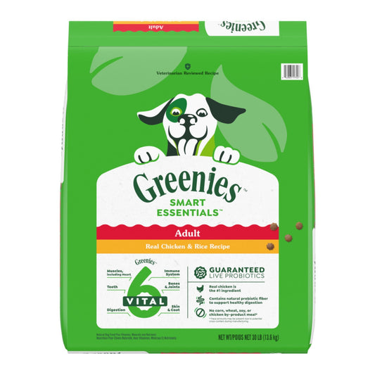 Greenies Smart Essentials Adult Dry Dog Food Chicken  Rice, 1ea/30 lb