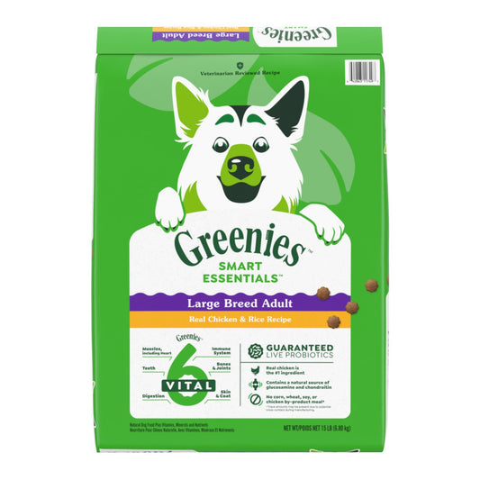 Greenies Smart Essentials Large Breed Dry Dog Food Chicken  Rice, 1ea/15 lb
