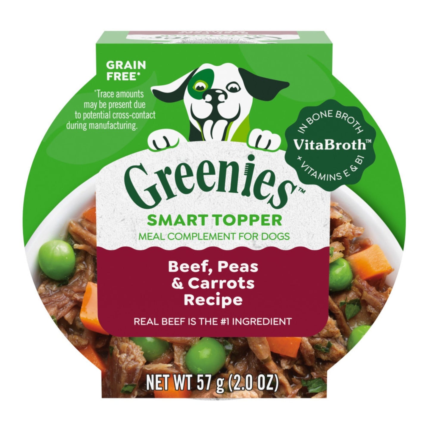 Greenies Smart Topper GrainFree Meal Compliment for Dogs Beef, Peas  Carrots, 10ea/2 oz