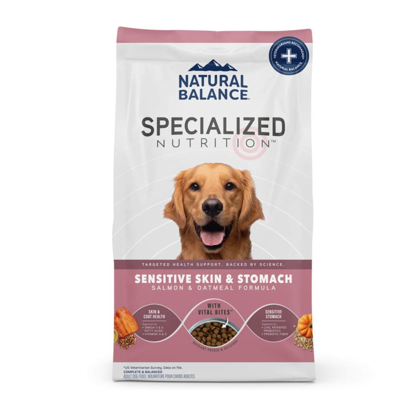 Natural Balance Pet Foods Specialized Sensitive Skin  Stomach Dry Dog Food Salmon  Oatmeal, 1ea/22 lb