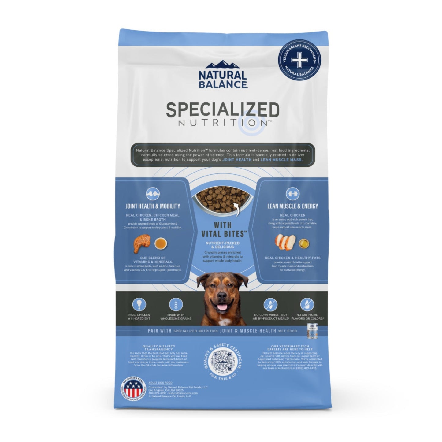 Natural Balance Pet Foods Specialized Joint  Muscle Dry Dog Food Chicken  Oatmeal, 1ea/22 lb