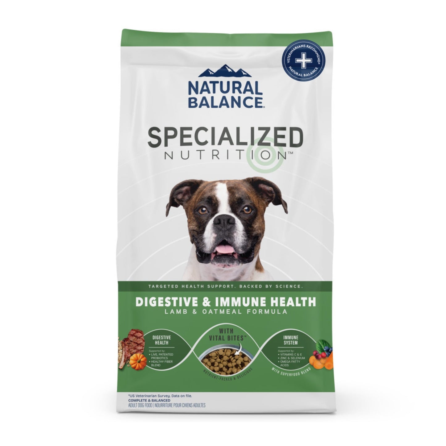 Natural Balance Pet Foods Specialized Digestive  Immune Dry Dog Food Lamb  Oatmeal, 1ea/3.5 lb