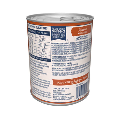 Natural Balance Pet Foods Limited Ingredient Reserve Canned Dog Food Duck & Brown Rice 13oz