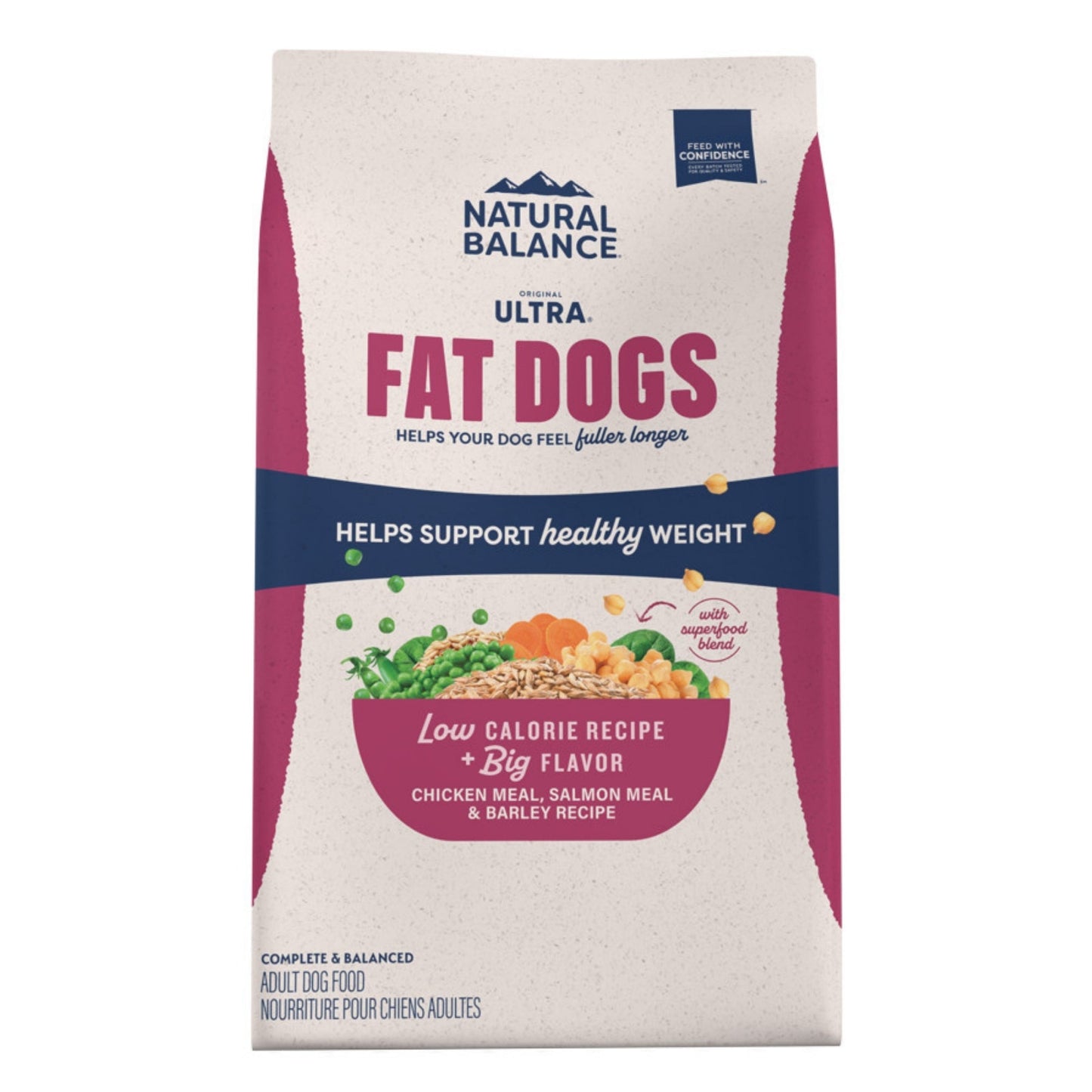 Natural Balance Pet Foods Original Ultra Fat Dogs Dry Dog Food Chicken Meal, Salmon Meal & Barley 11lb