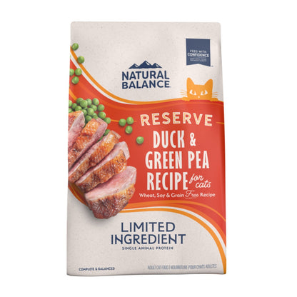 Natural Balance Pet Foods Limited Ingredient Reserve Grain Free Dry Cat Food Duck & Green Pea 4lb