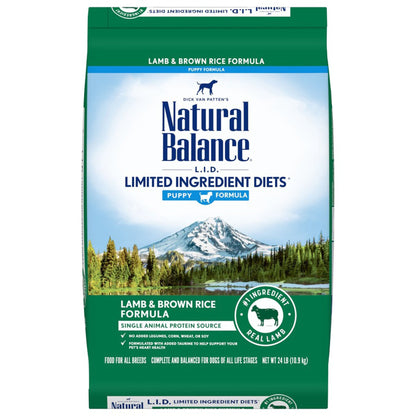Natural Balance Pet Foods Limited Ingredient Puppy Dry Dog Food Lamb & Brown Rice 24lb