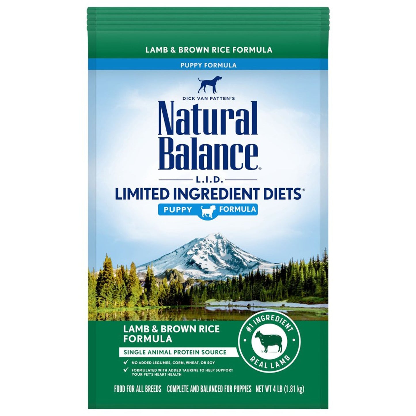 Natural Balance Pet Foods Limited Ingredient Puppy Dry Dog Food Lamb & Brown Rice 4lb