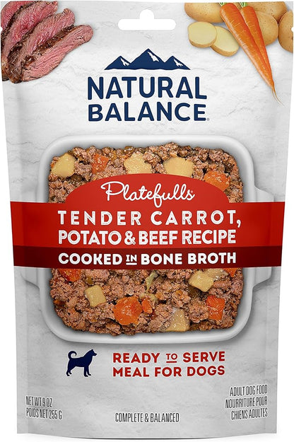 Natural Balance Pet Foods Original Ultra Platefulls Wet Dog Food Pouch Tender Beef & Potato Recipe 9oz