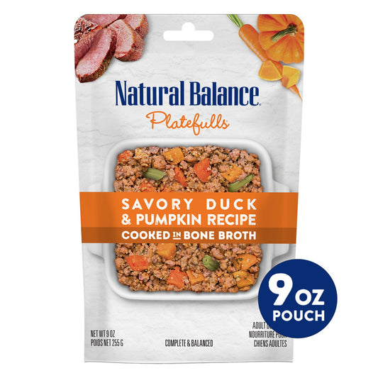 Natural Balance Pet Foods Original Ultra Platefulls Wet Dog Food Pouch Savory Duck & Pumpkin Recipe 9oz