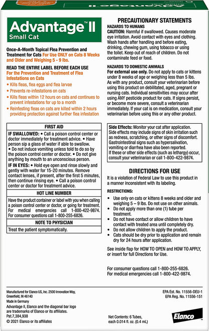 Advantage II Cat Small Orange 6-Pack (3packs)