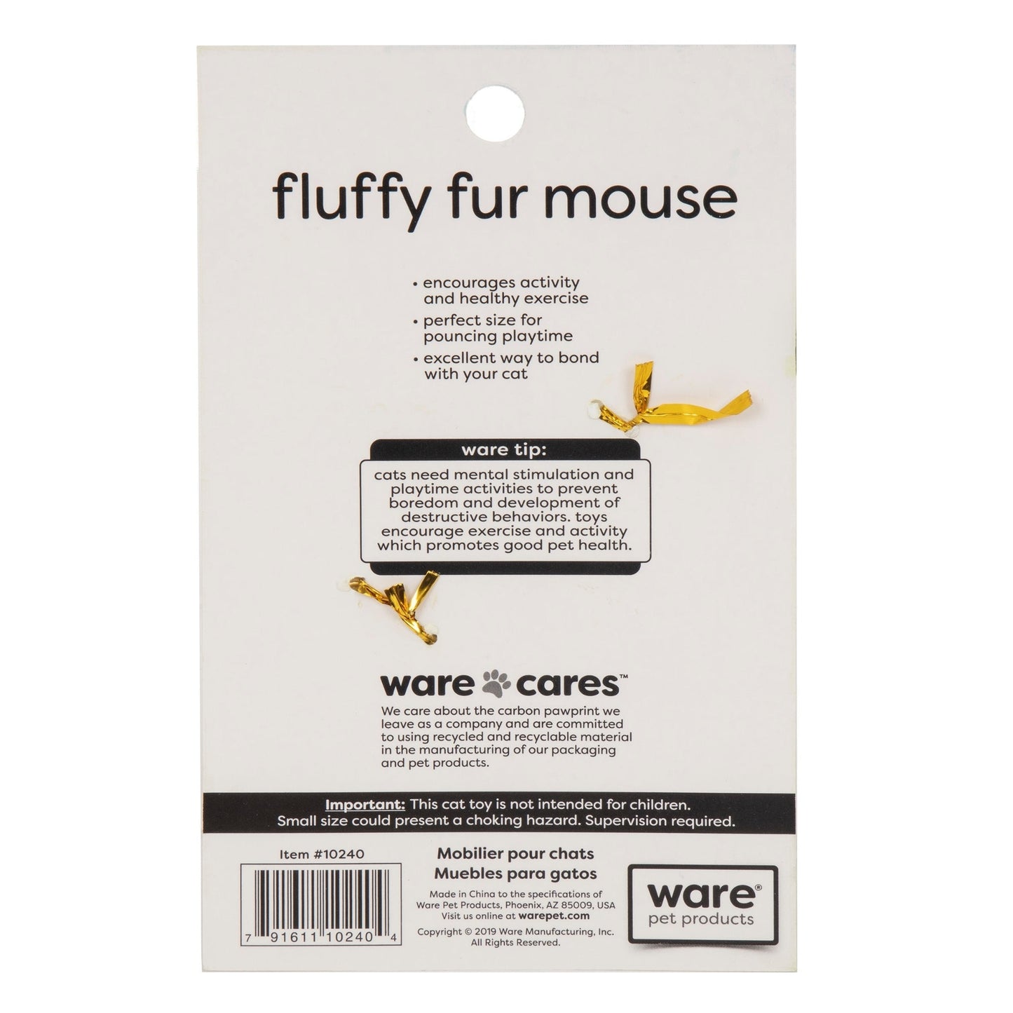 Ware Fluffy Fur Mouse Cat Toy