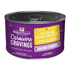 Stella and Chewys Cat Carnivore Cravings Shred Chicken and Liver 5.2oz. (Case of 24)