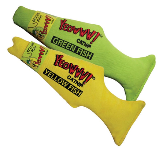 Yeowww Fish Catnip Toy Yellow, 7 in
