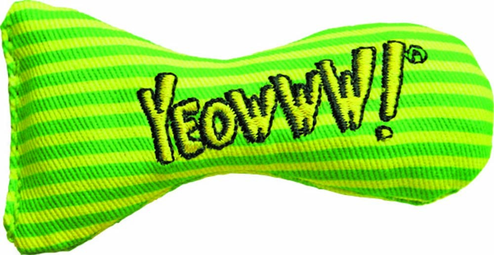 Yeowww Stinkies Catnip Toy Yellow, Green, 3 in