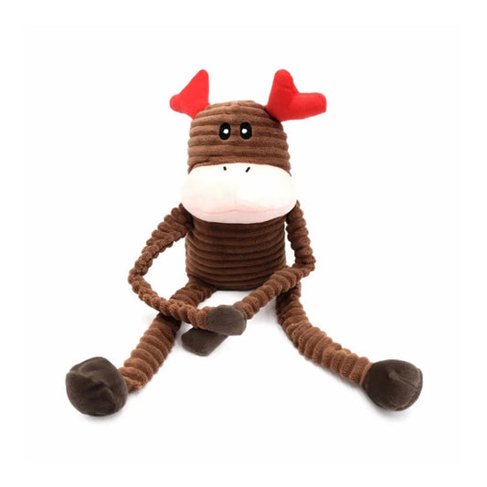 Zippypaws Holiday Crinkles Reindeer Red/Brown Jumbo