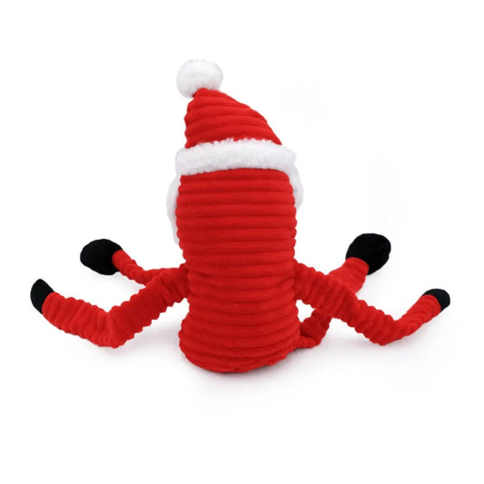 Zippypaws Holiday Crinkles Santa Red/White Small
