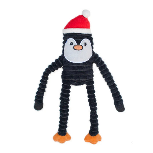 Zippypaws Holiday Crinkles Penguin Black/White Small