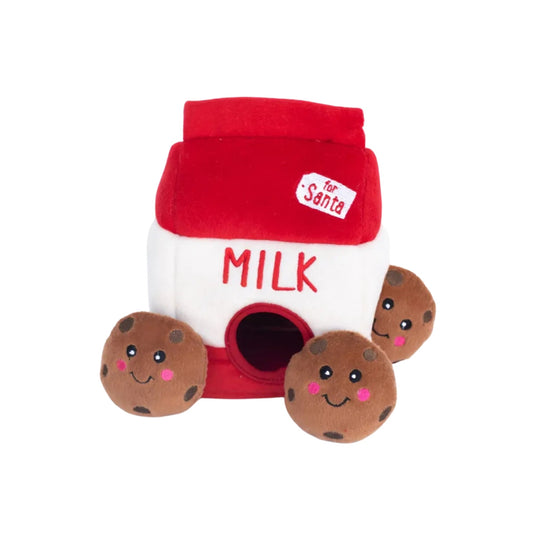 Zippypaws Holiday Burrow Milk N' Cookies Red/White