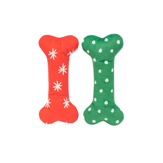 Zippypaws Holiday Patterned Bones Red/Green/White Large-2Pk