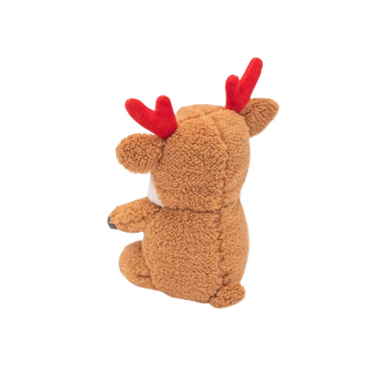 Zippypaws Holiday Cheeky Chumz Reindeer Brown/Red/White Medium