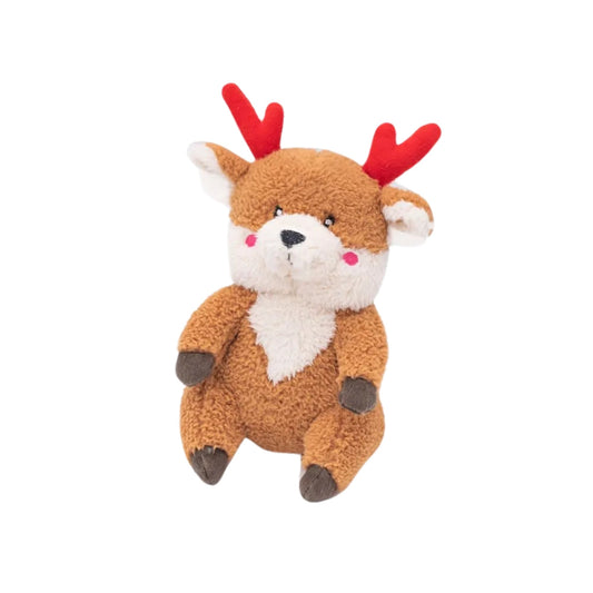 Zippypaws Holiday Cheeky Chumz Reindeer Brown/Red/White Medium