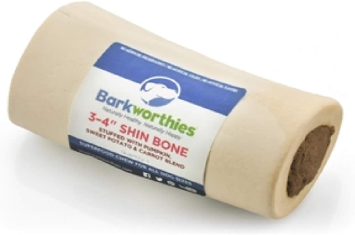 Barkworthies Stuffed Shin Bone Pumpkin, Sweet Potato  Carrot, 15ea/34 in, 15 ct