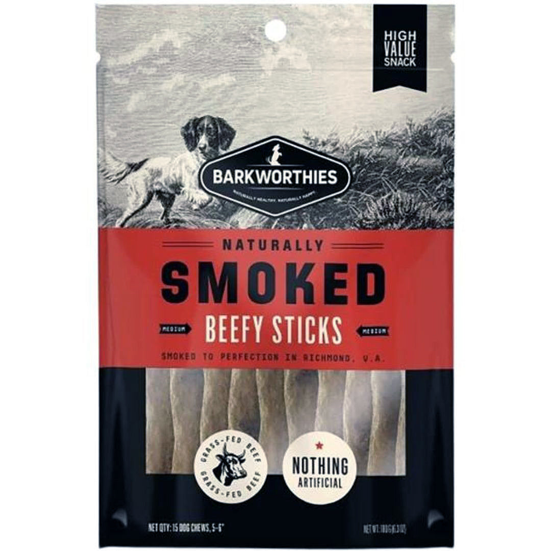 Barkworthies Smoked Beefy Sticks Dog Treat 1ea/MD, 56 in, 15 ct
