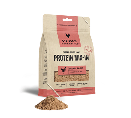 Vital Essentials Dog Freeze Dried Topper Ground Chicken 6oz.