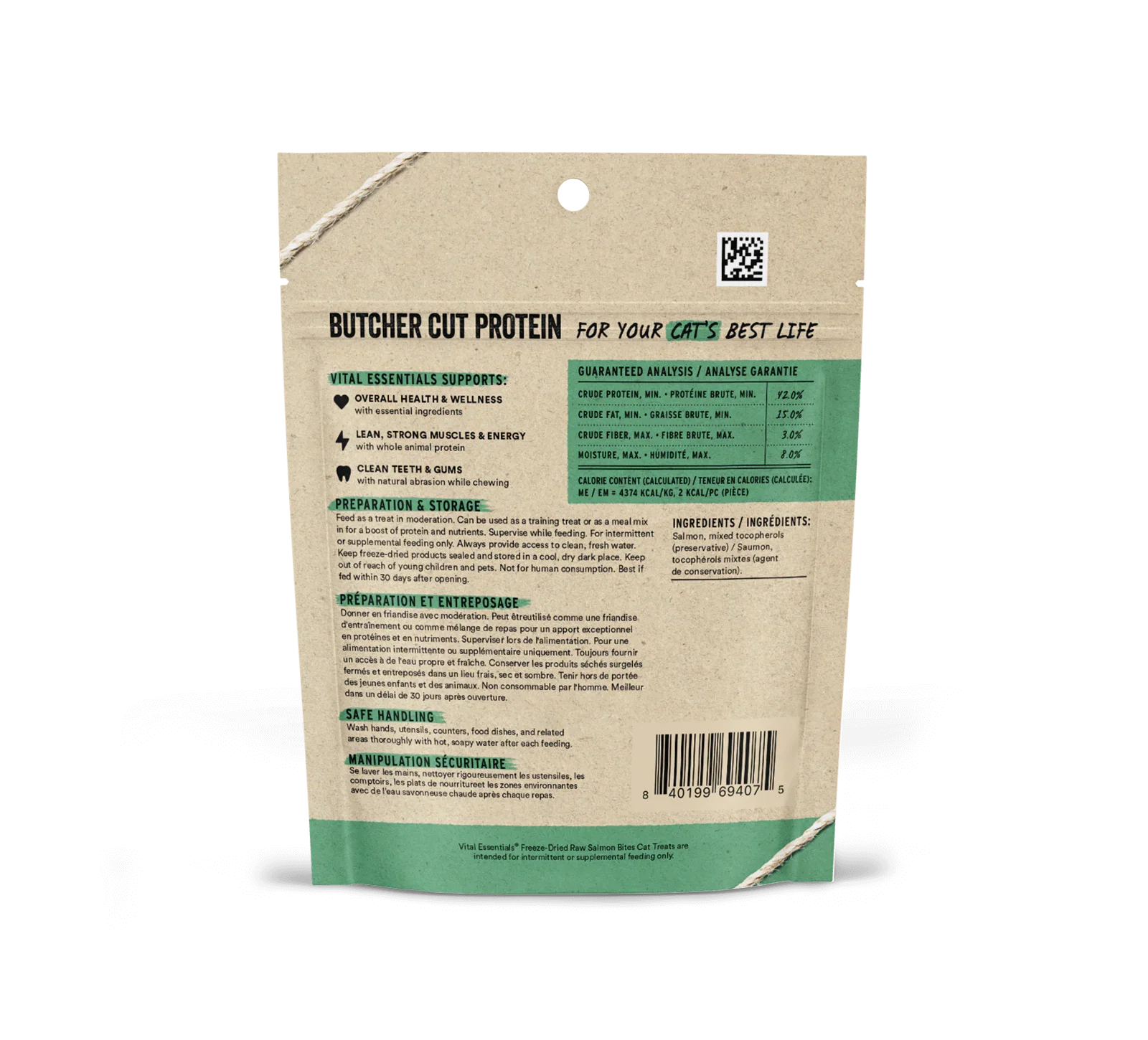 Vital Essentials Cat Freeze-Dried Treat Bites Salmon 1.1oz.