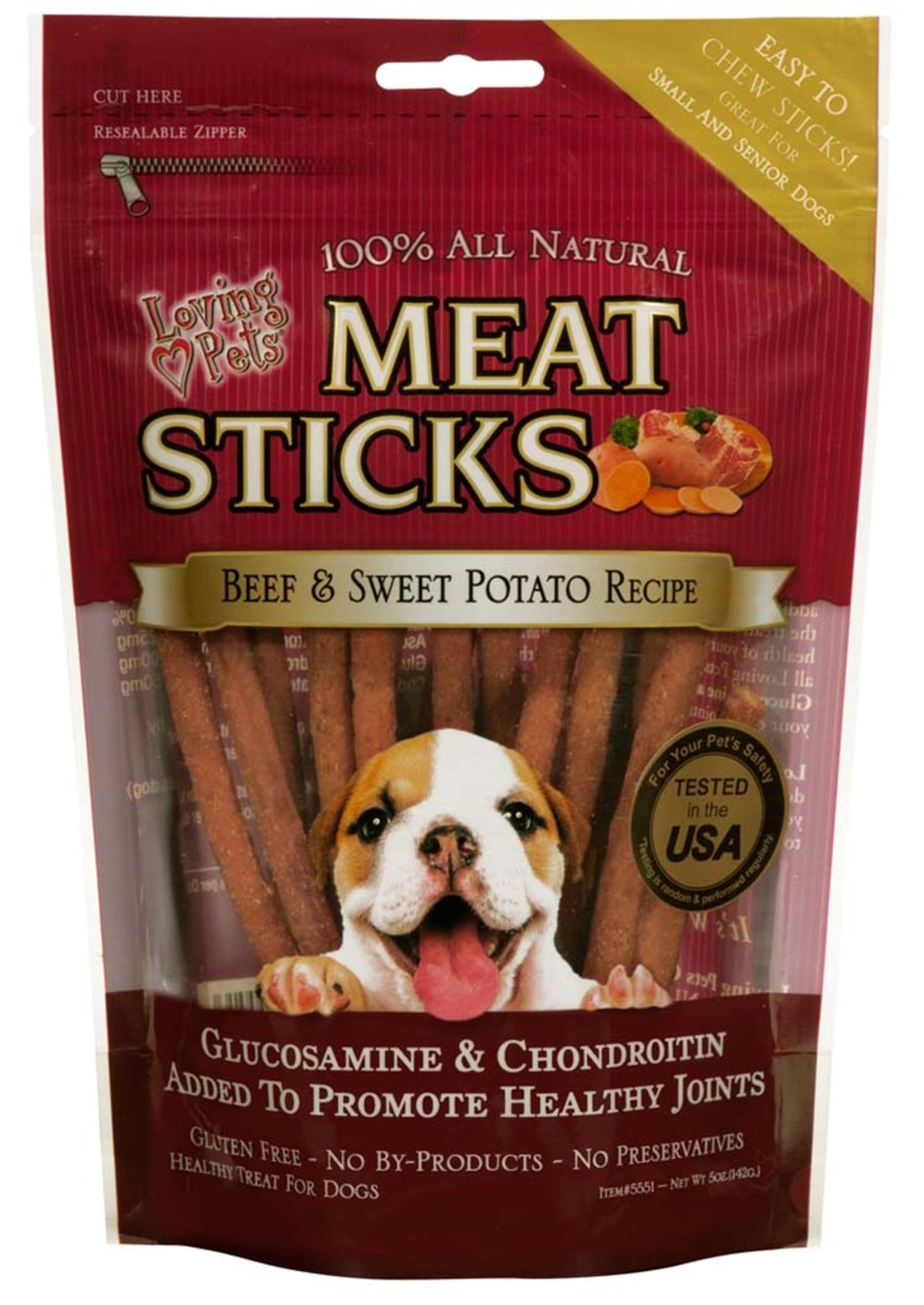 Loving Pets Meat Sticks Dog Treats Beef  Sweet Potato, 1ea/5 oz