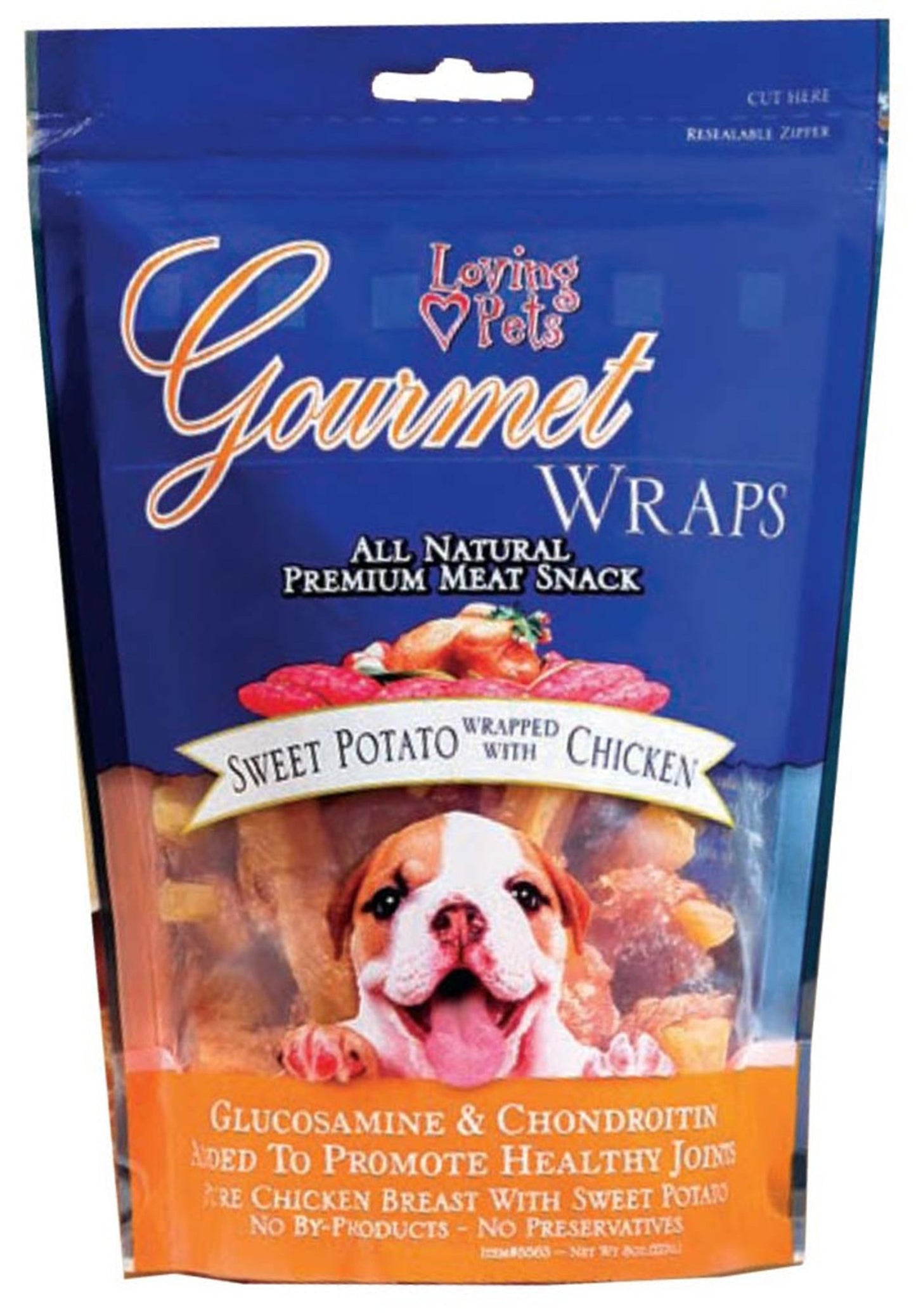 Loving Pets Gourmet Wraps Dog Treat Sweet Potato  Chicken, 1ea/8 oz