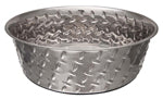 Loving Pets Diamond Plate Bowls with Non Skid Bottom Dog Dish Bowl Silver, 1ea/1 qt