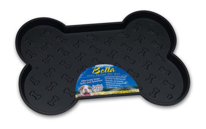 Loving Pets SpillProof Bone Shaped Dog Mat Black, 1ea/SM