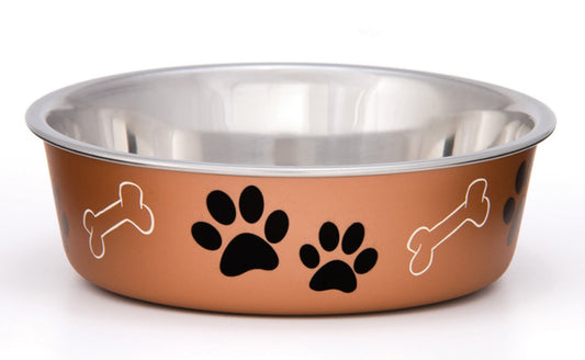 Loving Pets Metallic Dog Bowl Copper, 1ea/SM