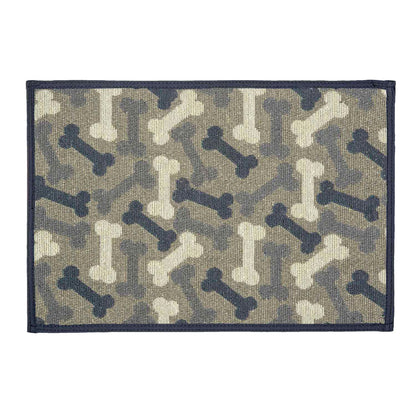 Loving Pets Bella Fashion Mats Bones, Denim, 1ea/One Size