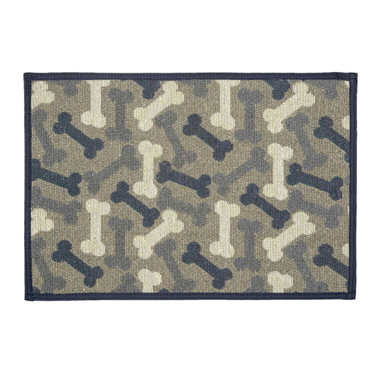 Loving Pets Bella Fashion Mats Bones, Denim, 1ea/One Size