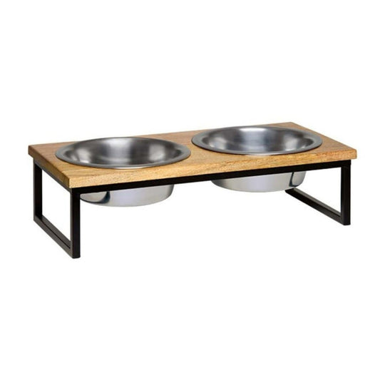 Loving Pets  Black Label Raised Wooden Top Diner 1ea/1 qt