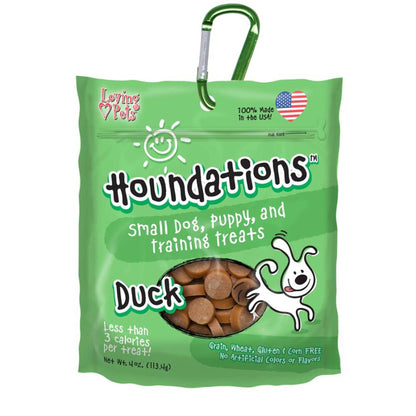 Loving Pets Houndations Small Dog  Puppy Training Treats Duck, 1ea/4 oz